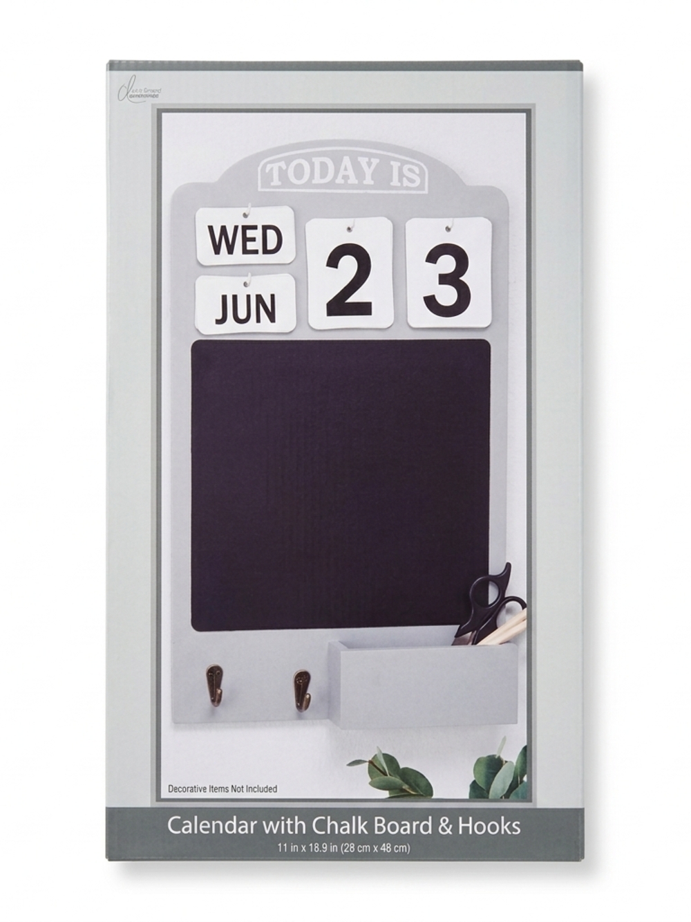 Magnetic Chalkboard Calendar Organizer in White